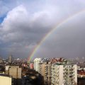 Duga nad Beogradom. Slika sa  mog prozora. 9.11.2007.